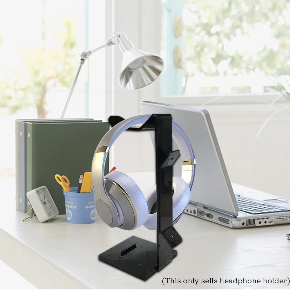 Acrylic Non Slip Headset Holder Universal Freestanding Display Stand Solid Base With Supporting Bar Home Office Accessories