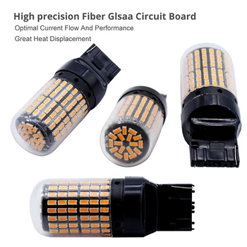 

Bulbs Lights Backup LED 2x T20 7440 144SMD Yellow Reverse Latest Durable Hot