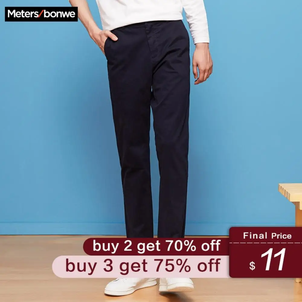 

METERSBONWE Spring Men Pants City Literary Casual Trousers Chic Korean Long Pants Slim Fit Chinos Fashion Male Brand Trousers