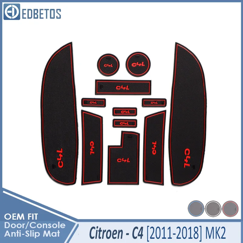 

Anti-Slip Mat For Citroen C4 2011 2012 2013 2014 2015 2016 2017 2018 MK2 C4L Accessories Gate Slot Coaster Anti-Dirty Door