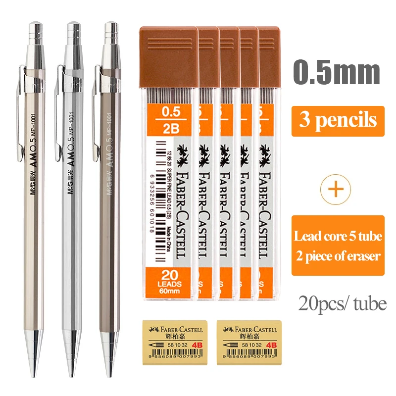 WK-P WSD Mechanical Pencil,Drawing Pencils,Sketch Pencils,Magnetic control  Pencil,Pencil Refills Diameter20mm, 2B Silver