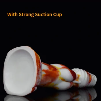 YOCY Big Animal Dildo Colorful Fantasy Silicone Toy Realistic Wolf Dog Penis Cock Knot Masturbators Anal Plug Erotic BDSM Game 4