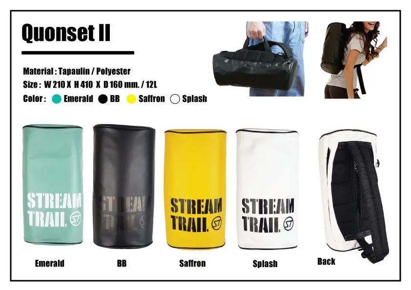 

Stream Trail Waterproof Outdoor Quonset II 12L Dry Backpack Bag Sack Water Resistant Urban City Office Padded Back Against Theft