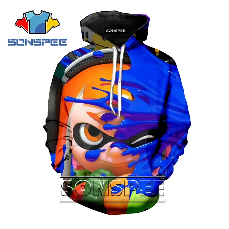 8 SONSPEE, 3D принт, женская, мужская, геймер, диджей, толстовка, панк стиль, крутая спортивная одежда, мультфильм, галстук, Splatoon, косплей, кофты, длинный рукав, Harajuku - Цвет: 8