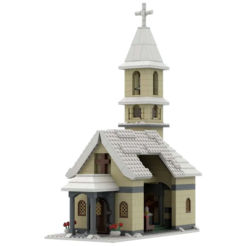 

DIY Winter Village Scene Church Architecture Model Building Blocks City Street View Bricks Assembly Toys for Children Xmas gifts