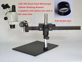 

FYSCOPE 3.5X~45X Simul Focal Trinocular Guide Stereo Zoom Microscope PCB Inspection Microscope