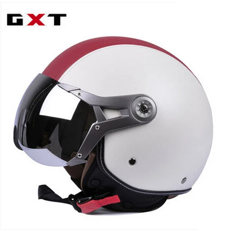 GXT мотоциклетные винтажные шлемы ретро Половина лица Casco мотокросс шлем скутер casco motocicleta кожаный шлем для Harley - Цвет: 2
