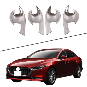 

For Mazda3 M3 2019 2020 Accessories Door Handle Cover Trim Car Door Bowl Pull Chrome car-styling Exterior Decoration