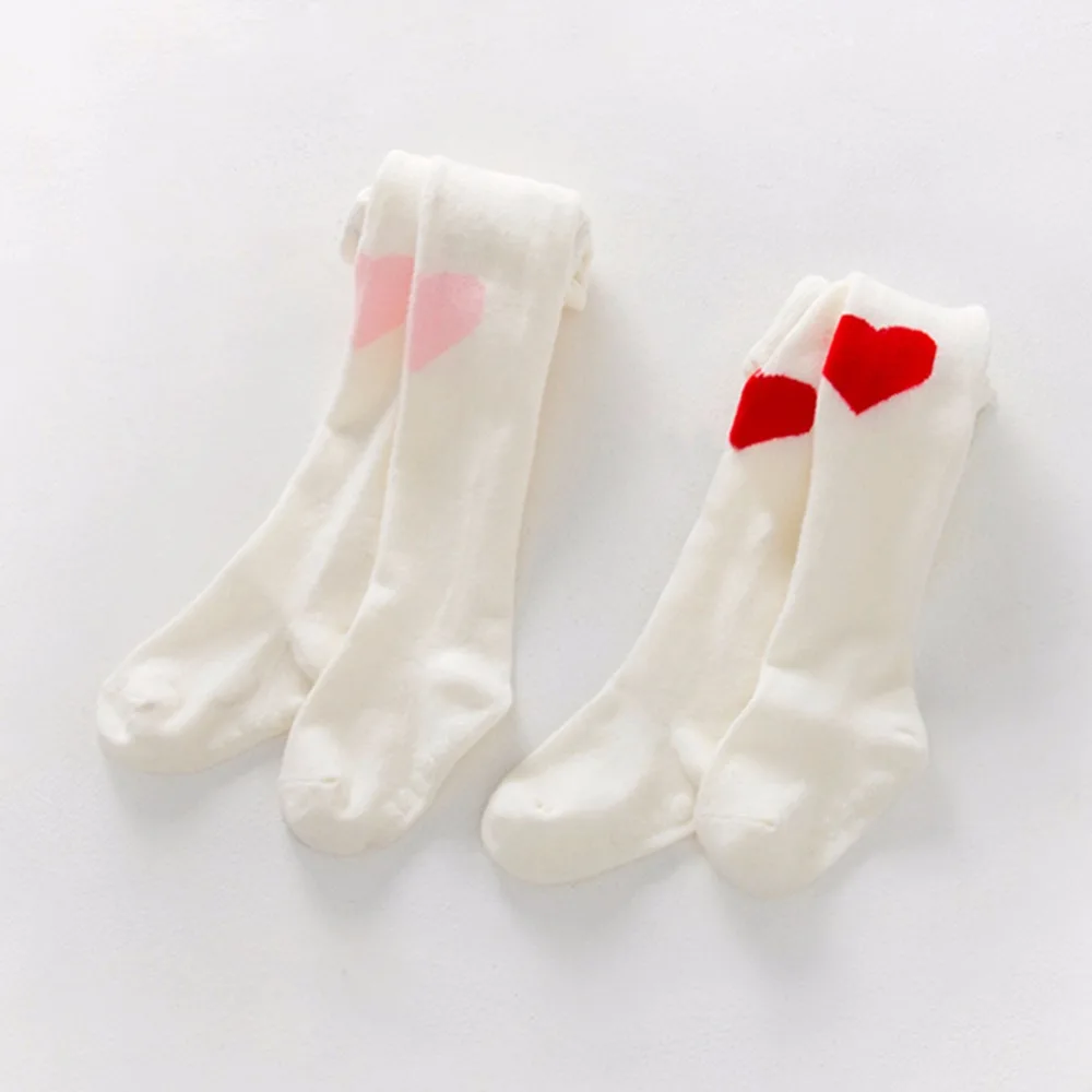 

Spring Style Baby Girl Kids Soft Socks 100% Cotton Printing Heart Socks Children's 2 Colors High Socks