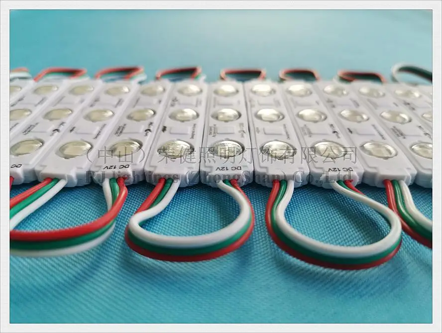 LED module WS 2811 pixel module light for sign letter with lens SMD 5050 RGB DC12V 3 led 0.72W WS2811 UCS1903 SM16703 compatible