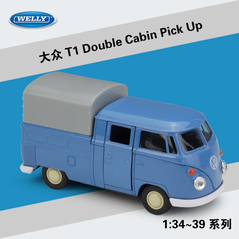 WELLY 1:36 VW 1963 T1 автобус сплав тяга назад игрушки модель автомобиля - Цвет: B