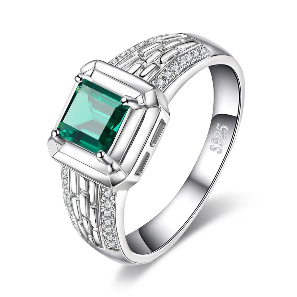 JewelryPalace для мужчин Роскошные создан нано русский изумруд кольцо на свадебный Юбилей 925 пробы серебро