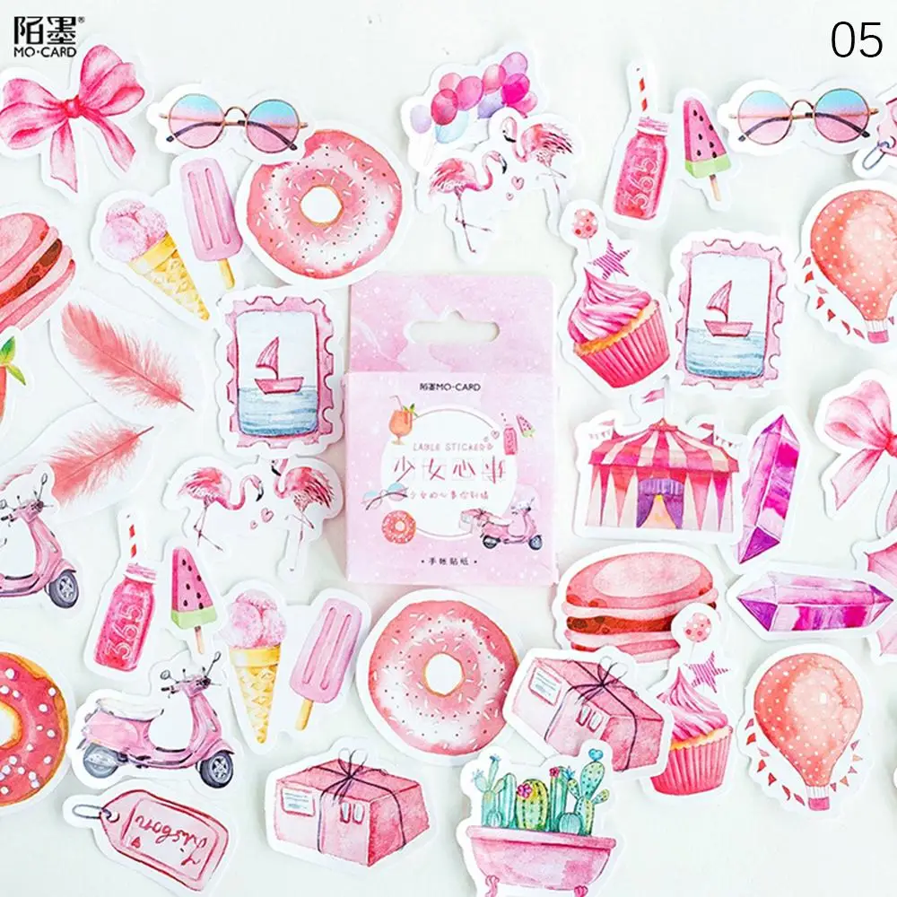 

Modern 46Pcs/Box Leaves Stamp Decorative Stickers DIY Scrapbooking Paper Diary Album Computer Notebook Home Decorn Wall Sticker