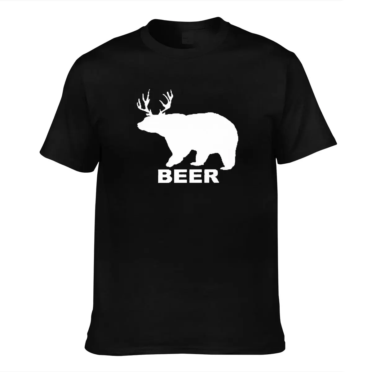 

Bear + Deer = Beer Funny Drinking Cotton T-shirt Beer Short Cn(origin)