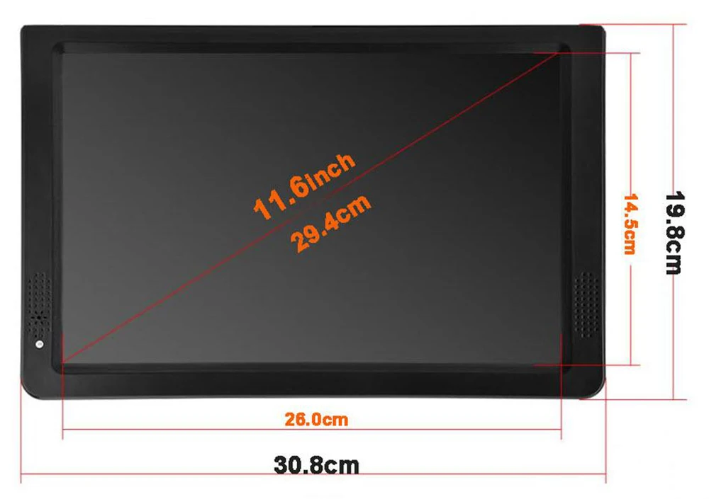 LEADSTAR D12 LED TV 11.6 inch Portable Display digital player DVB-T2 ATSC Portable TV USB TF Card HDMI-Compatible Car charger