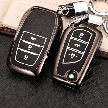 

Car Key Case Cover For Toyota Camry CHR Corolla RAV4 Avalon Prado Prius Hilux Fortuner Avensis Verso Yaris auris Aygo 2019 2020