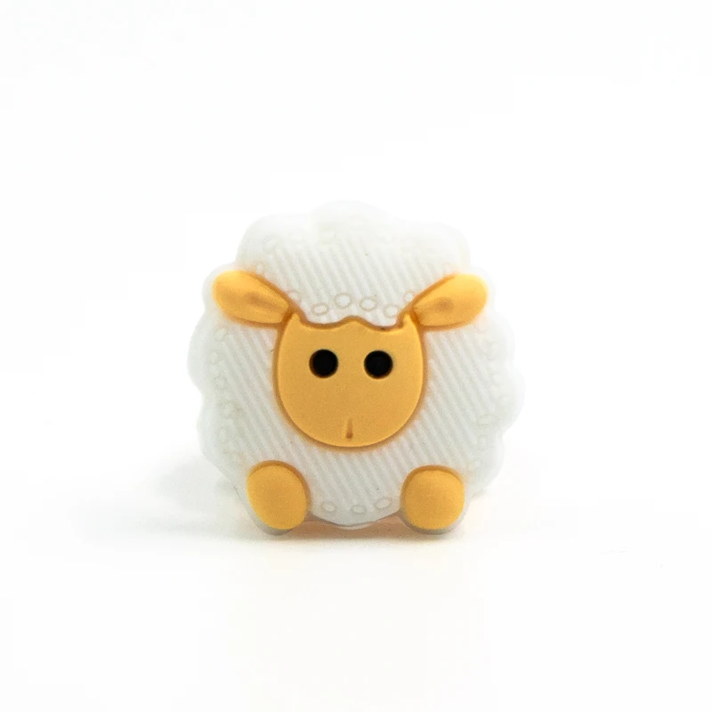 Sheep Snow 5 шт., силиконовые бусины в виде медведя, панды, утки, коалы, перле, Мультяшные силиконовые коралловые бусины в виде животных, детские товары для прорезывания зубов - Цвет: Sheep Snow