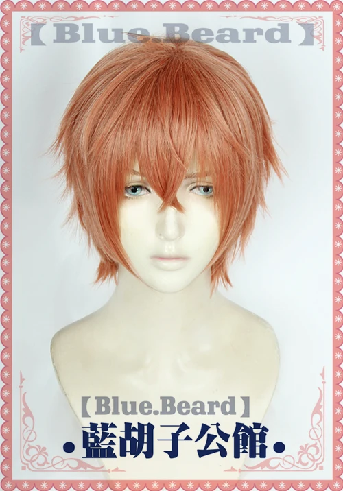 Аниме Mafuyu Satou косплей парик из коротких прямых волос Оранжевый Синтетический волос для взрослых Хэллоуин
