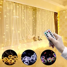 3M LED Curtain Lights Christmas Fairy String Light Remote Control USB New Year Christmas Holiday Decoration Garland Curtain Lamp