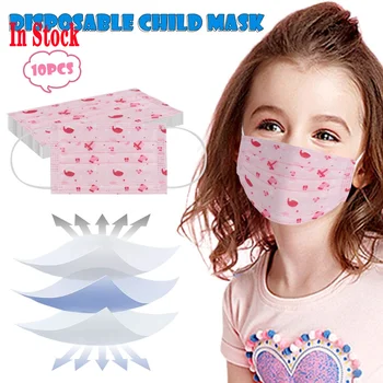 

10PCS Mask Kids Children's Mask Disposable Face Masks Industria 3Ply Ear loop Masks face cover mascaria