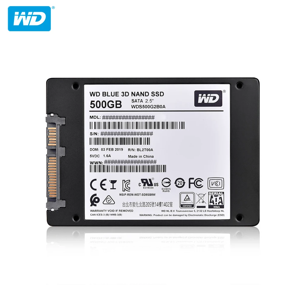 100% Оригинальный Western Digital Blue SSD 250 ГБ 500 SATA 3 2 5 дюймов Внутренний твердотельный