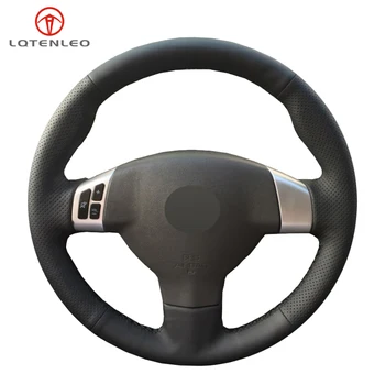 

LQTENLEO Black Artificial Leather Hand-stitched Car Steering Wheel Cover For Changan Alsvin V5 2012