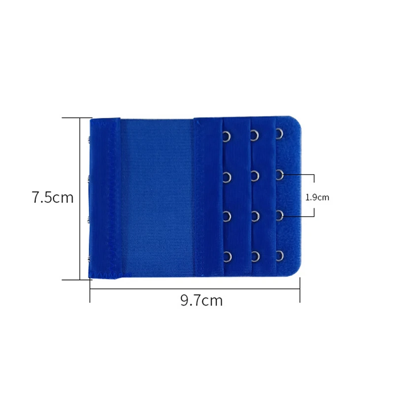 Застежка для бюстгальтера крючки на бюстгалтер для регулировки размера удлинитель 4 застежки для нижнего белья аксессуары - Цвет: Синий
