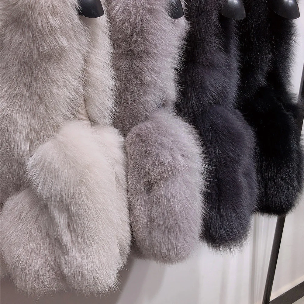 Yoloagne зимний теплый женский короткий жилет из натурального Лисьего меха, женский жилет с v-образным вырезом без рукавов из натурального Лисьего меха