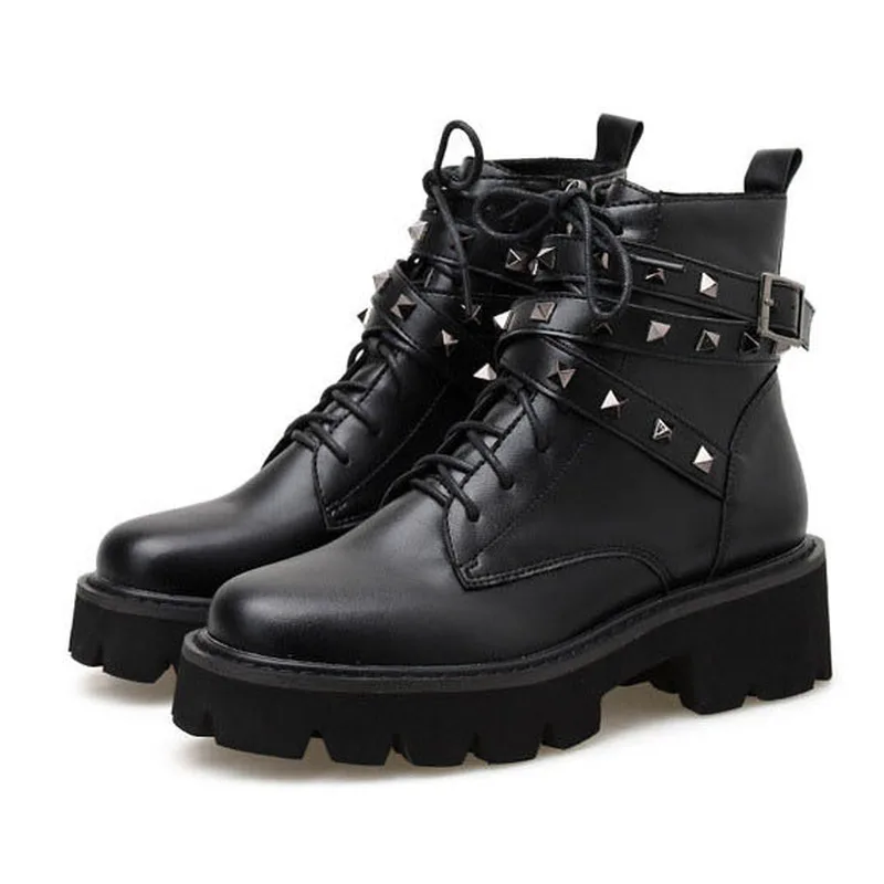 

PRETO BRANCO September 2019 Autumn Winter Rough Heeled RivetPunk Style British Handsome Locomotive Boots Boots Shoes JXQ-8062-6