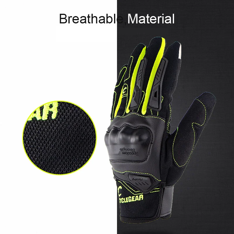 Cyclegear Summer Men's Auto Racing Full Finger Gloves Motorcycle Off Road Motocross Protective Gear Sportswear Touch Screen