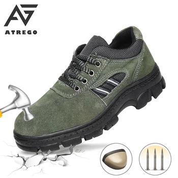 

Atrego Big Size Breathable Lightweight Men's Safety Shoes Steel Toe Anti Anti Smashing Work Shoes Work Boots Casual Hiking Shoes