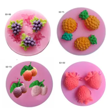 

Fruit Strawberry Peach Pineapple Grape Silicone Resin Mold Jewelry Making Tools
