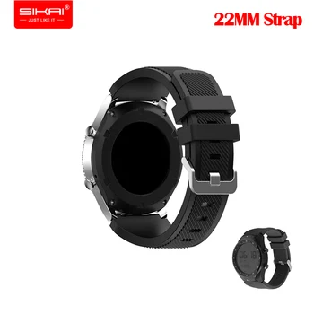 

SIKAI 22mm Colorful Sillicone Bracelet for Ticwatch Pro 22MM Washable band for Samsung Gear S3 Replacement Strap for Huawei GT
