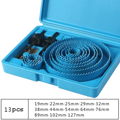 Blue (13pcs) 1 комплект Деревообработка буровой расширитель тонкий пояс, который крепится аксессуары мульти-функциональная дрель набор наконечников для полихлорвиниловых досок, Алюминий пластина, Пластик - Цвет: Blue (13pcs)