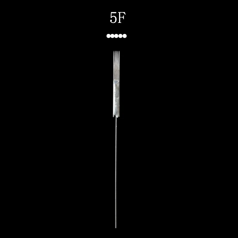 5F needles 100pcs 100 шт./лот, Перманентная татуировка, макияж, игла для тату-машины, пластиковая белая шапочка для татуажа бровей, игла для макияжа - Габаритные размеры: 5F needles 100pcs