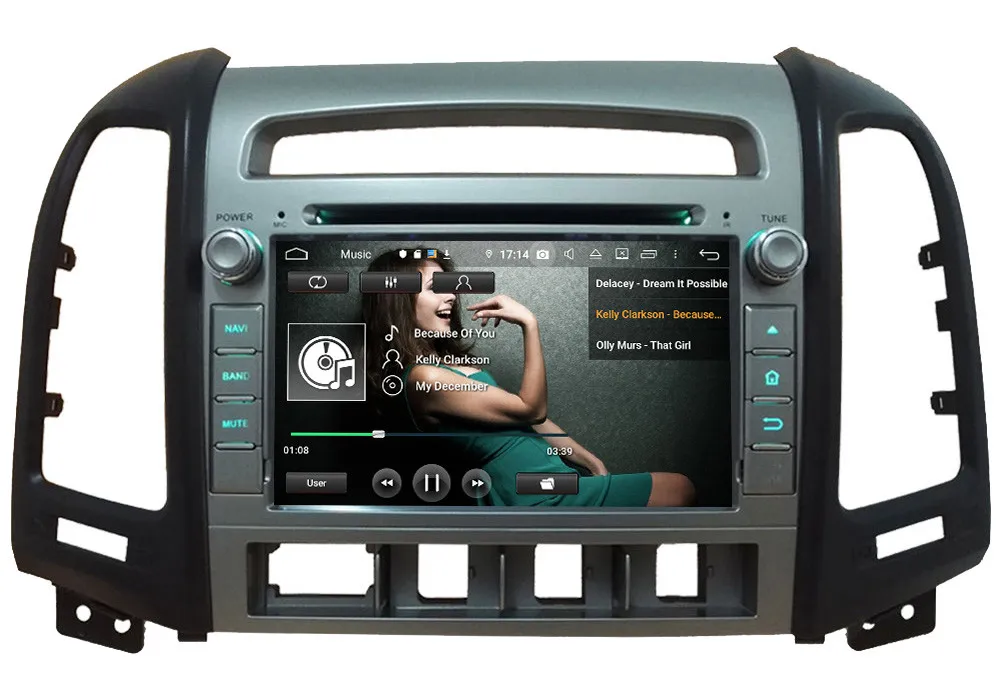 Clearance Klyde 4G WIFI DSP Android 9 Octa Core 4GB RAM 64GB ROM BT Car DVD Multimedia Player Radio For Hyundai Santa Fe 4 Hole 2006-2012 3