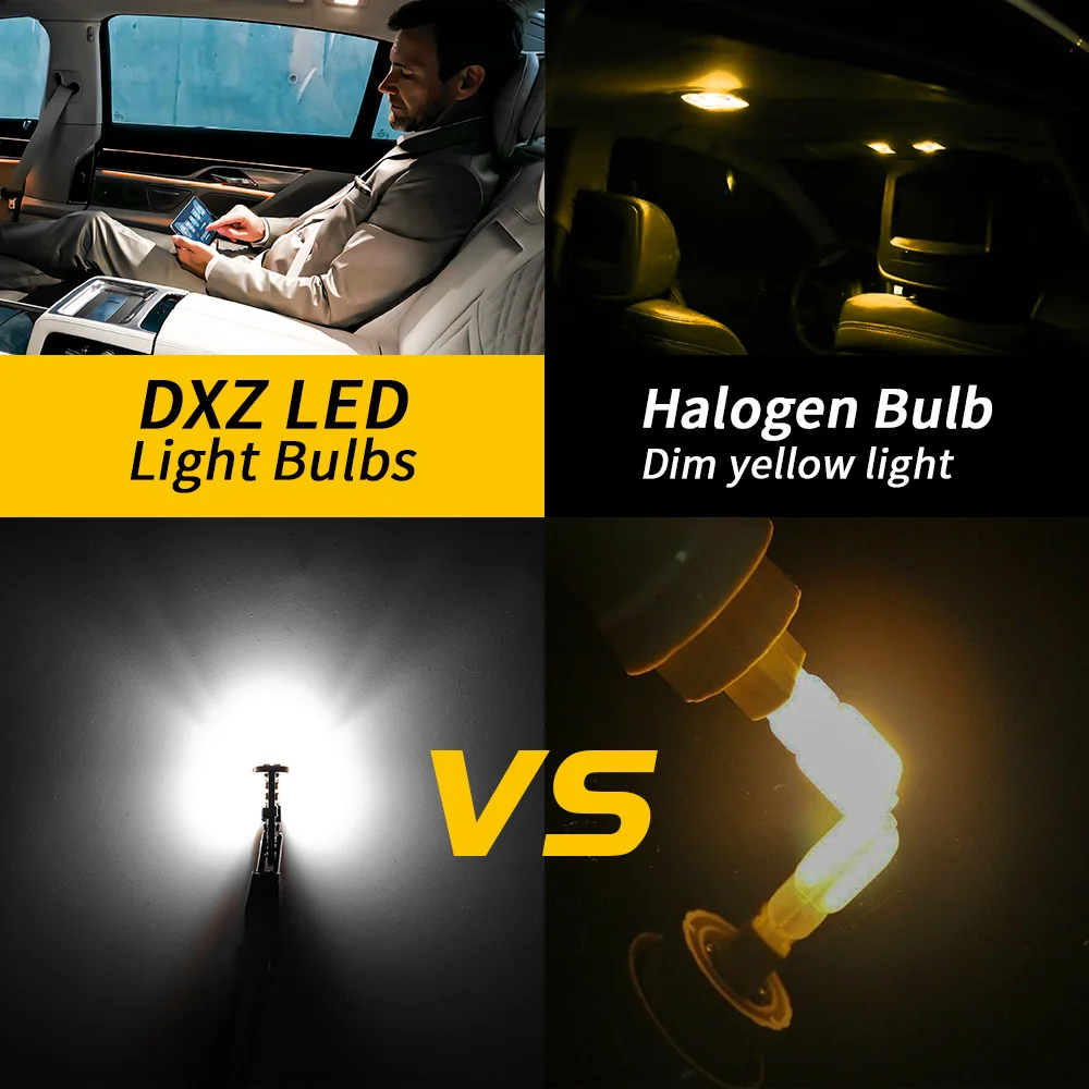 Светодиодные лампы DXZ T10 W5W 10 шт. 6 SMD Canbus 168 194 6000K 12 В белые автомобильные для салона