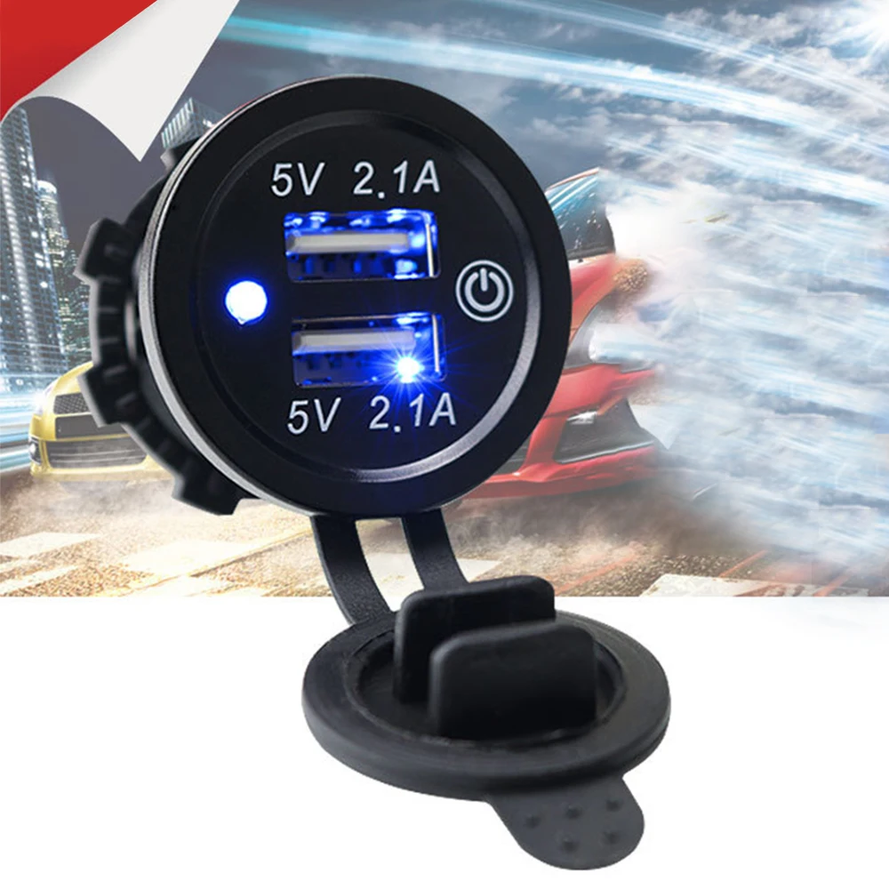12 V 24 4.2A Dual USB зарядное устройство автомобильный прикуриватель адаптер питания 2