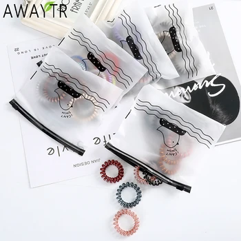

10pcs/set Women Cute Telephone Line Elastic Hair Bands Ponytail Holder Scrunchie Rubber Bands Headband Fashion Hair Accessories