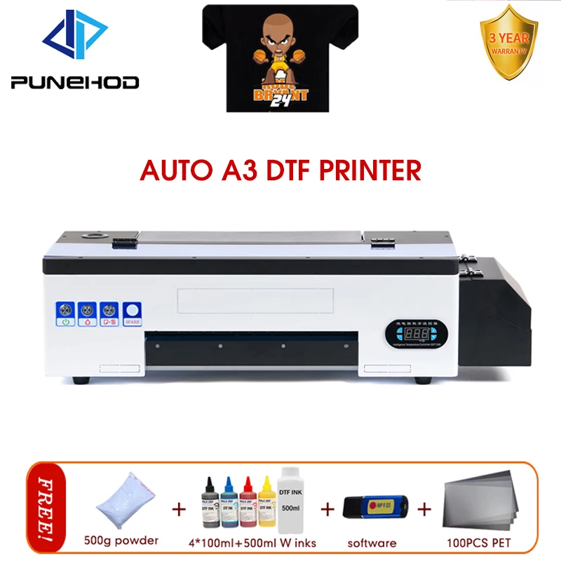 Punehod 2021 новый дизайн A3 DTF принтер для футболок одежды кожаных толстовок кепок