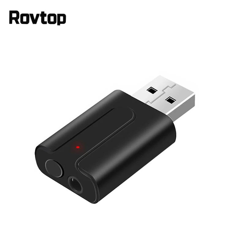 

Rovtop 2 in 1 Bluetooth 5.0 Receiver Transmitter Adapter USB Wireless Audio Stereo Music Adapter Transmitter For Car Speaker