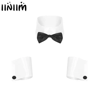 

Mens Adult Dancer Costume Accessories Gay Sissy Cosplay Erotic Apparel Collar with Cuffs Sets Sexy Maid Rolepaly Uniforms Props