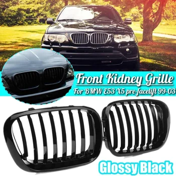 

1 Pair Glossy Black Front Kidney Grille For BMW E53 X5 pre-facelift 1999 2000 2001 2002 2003 Styling Racing Grille #51138250052