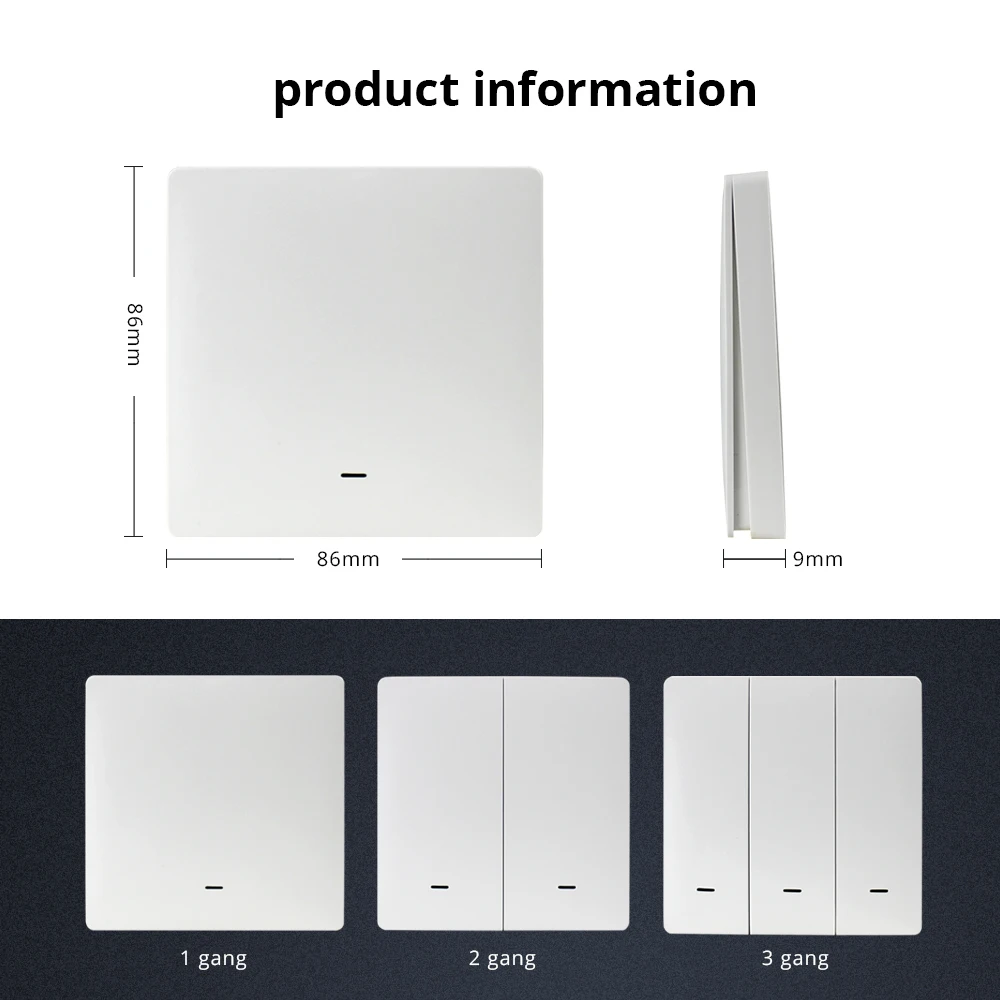 Zemismart Tuya Zigbee Wireless Switch Battery Wall Remote with Push Button 1 2 3 4 Gangs Smart Life App Control smart switch wireless remote controller smart universal remote control