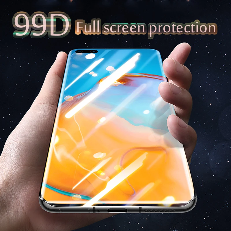 99D Curved Tempered Glass For Huawei P40 Pro Plus P20 P30 Lite Screen Protector For Huawei Mate 20 P