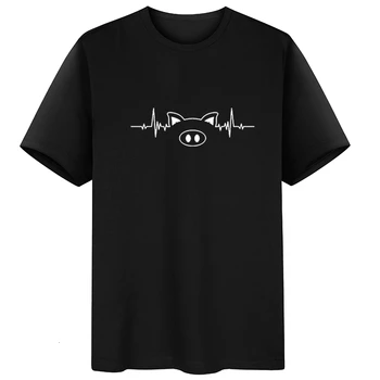 

Cute Minimalistic Line Pig Tshirt Women Tumblr Aesthetic Korean Style Punk Plus Size Cotton Short Sleeve Tee Shirt Femme Top Tee