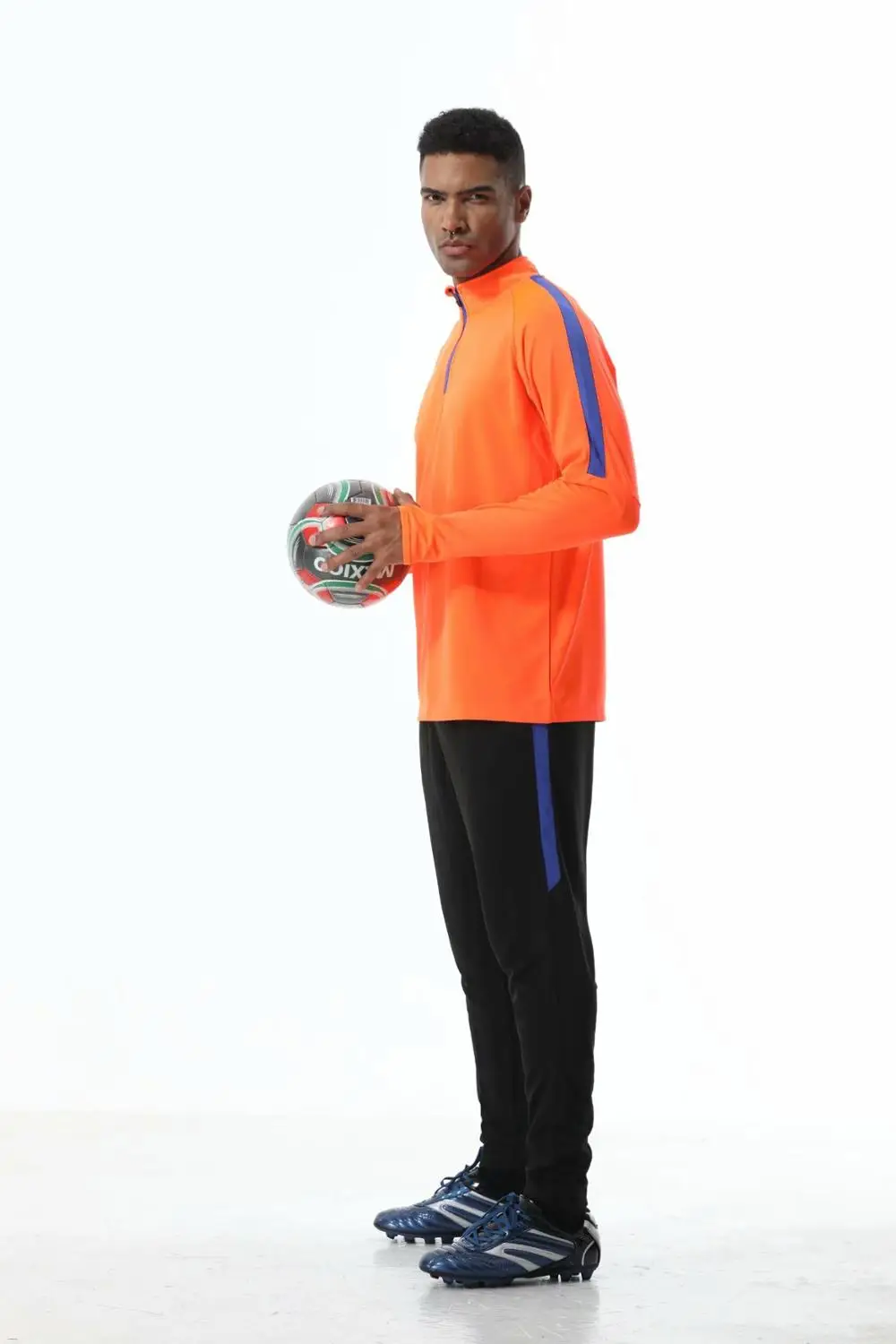 Мужская спортивная одежда футбольные тренировочные костюмы комплекты футбольные спортивные костюмы с длинными рукавами трикотажные изделия для футбола командная форма спортивный комплект для бега - Color: 922 6019 orange sets