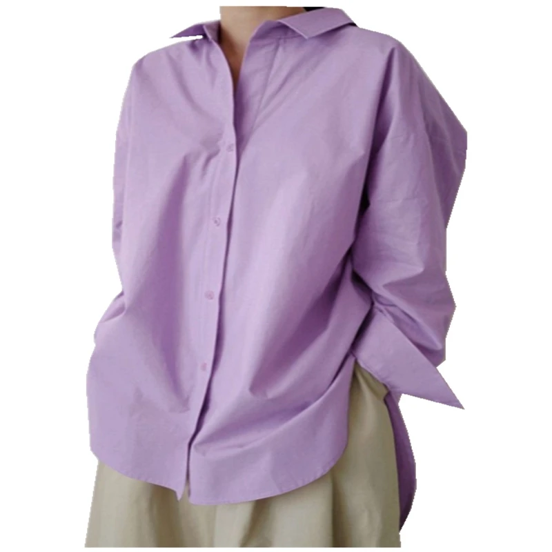 

Осенняя новая Оригинальная Повседневная рубашка 8XL 7XL 6XL, модная женская Свободная Повседневная Однотонная рубашка с отложным воротником и длинным рукавом.