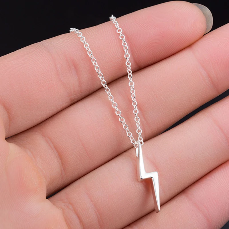 

Fashion Lightning Scar Necklaces Stainless Steel Magic Pendants Clavicle Necklace For Women Girlfriend gifts Jewelry FSPXL368