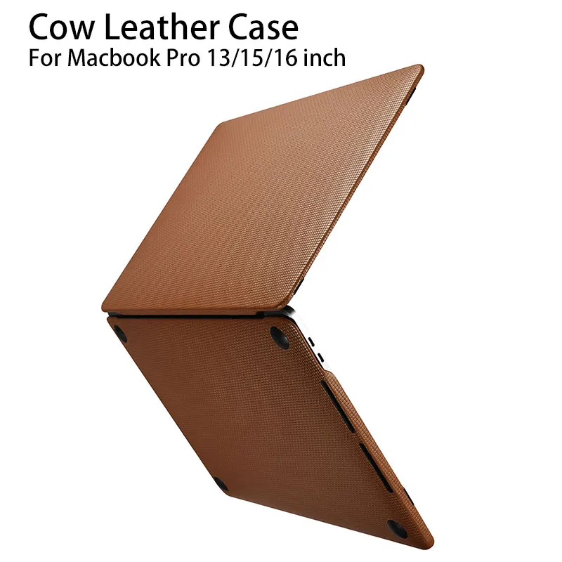 Capa de Laptop de Couro Genuíno Capa para Macbook Pro 14 A2442 A2779 13 15 16 A2338 A2289 A2251 A1708 A2485 A2780 2023